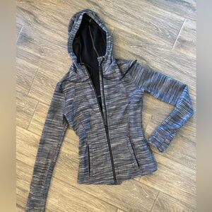 Lululemon Women Hooded Define Jacket Slim Nulu LW4BF8S HBLK Heather Grey Size 6